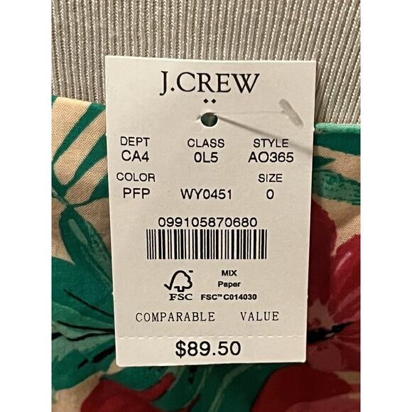 NWT J.Crew •0• Pink Floral Woven Cotton Sleeveless Wrap Dress #AO365 - Picture 10 of 13